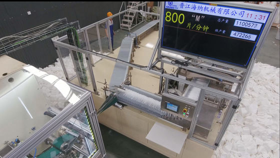 45m Length Mitsubishi PLC 50HZ Baby Diaper Machinery