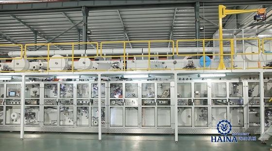ISO9001 O Shape Diaper Manufacturing Plant With Stacker
