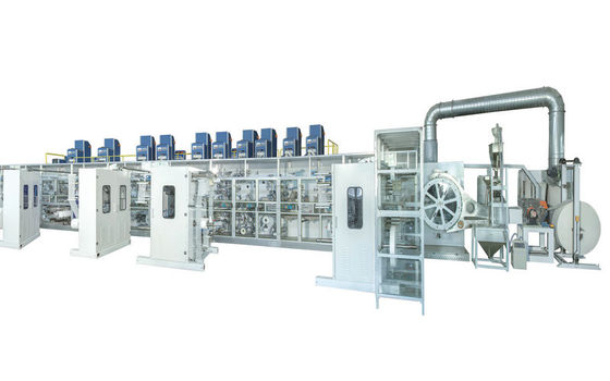 Small Scale Mitsubishi System 600PPM Baby Diaper Production Line